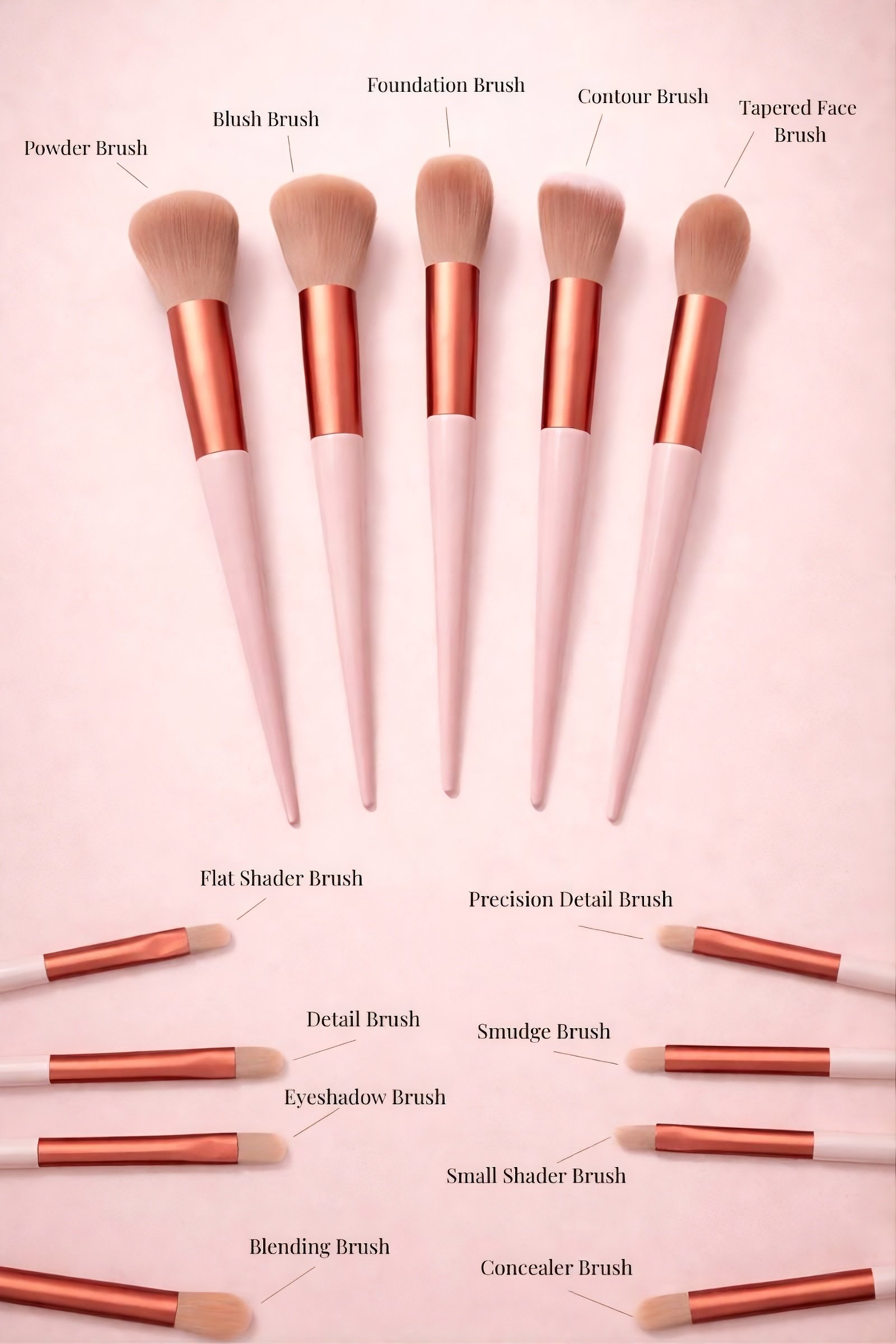 Makeup brush set overview