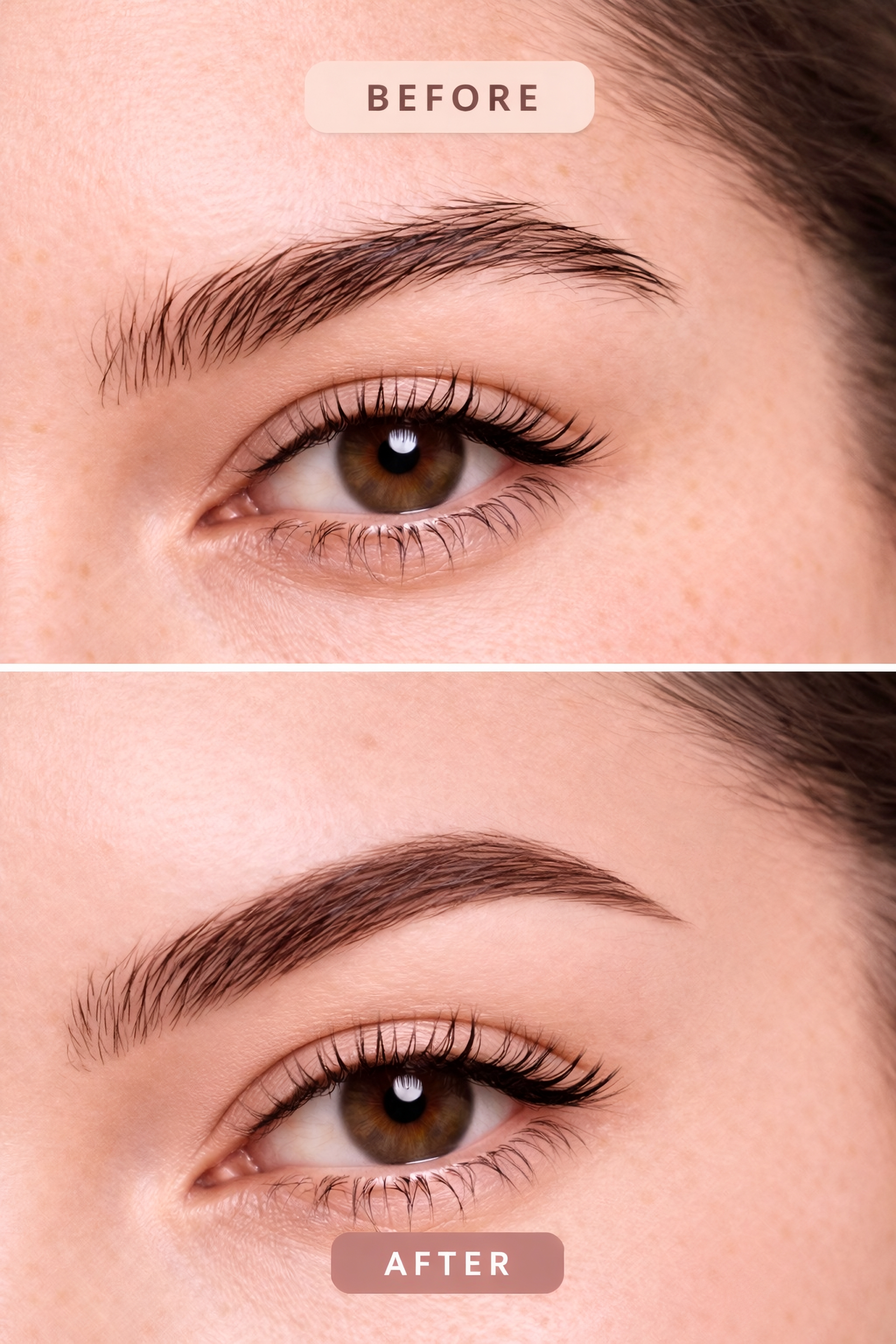 Eyebrow before and after