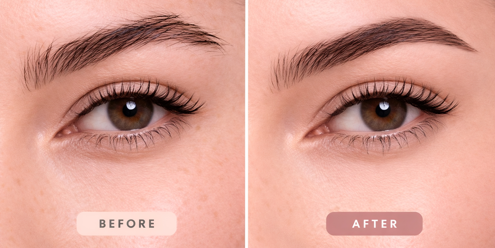 Eyebrow before and after