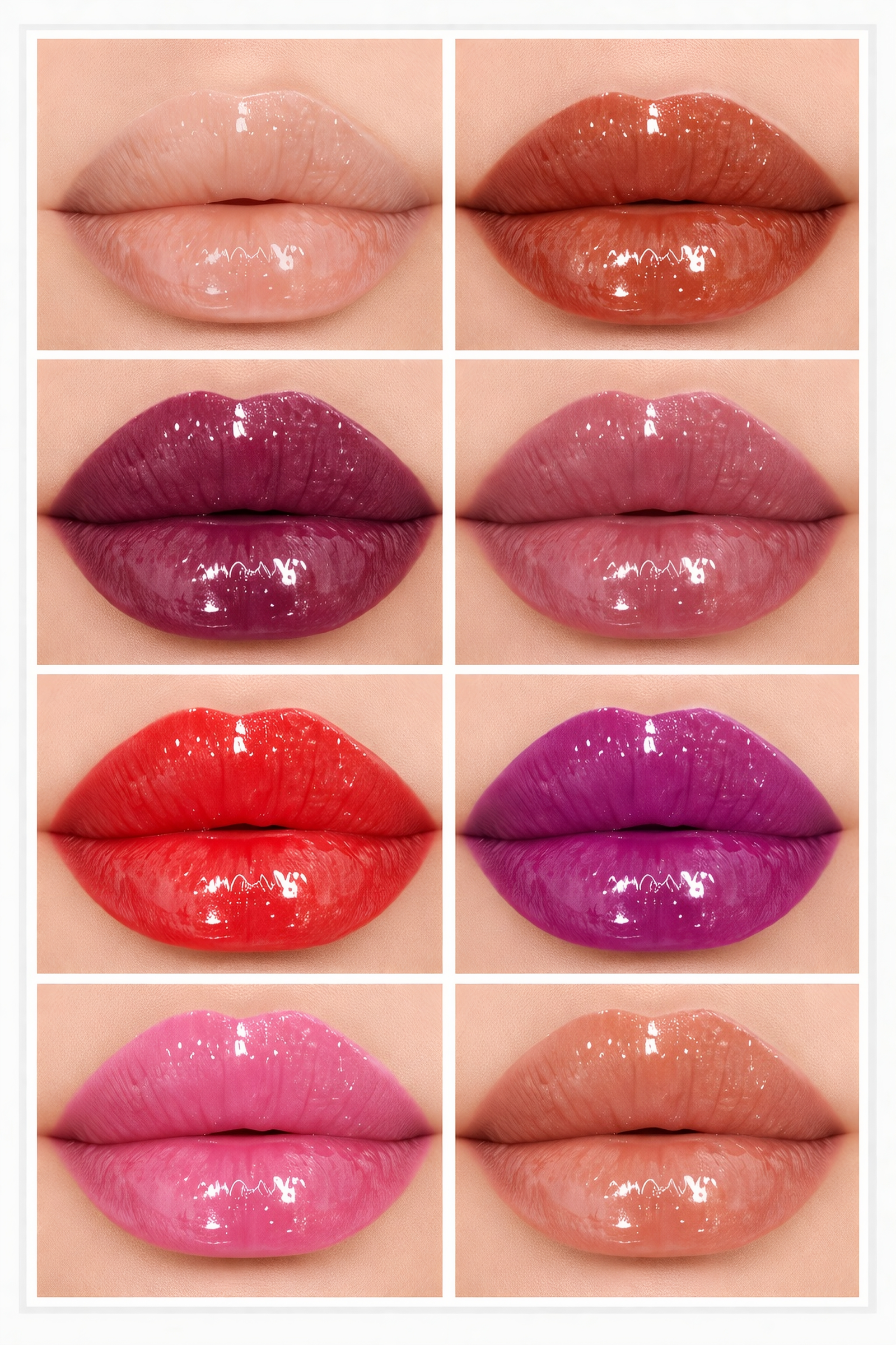 Glossy lip color showcase