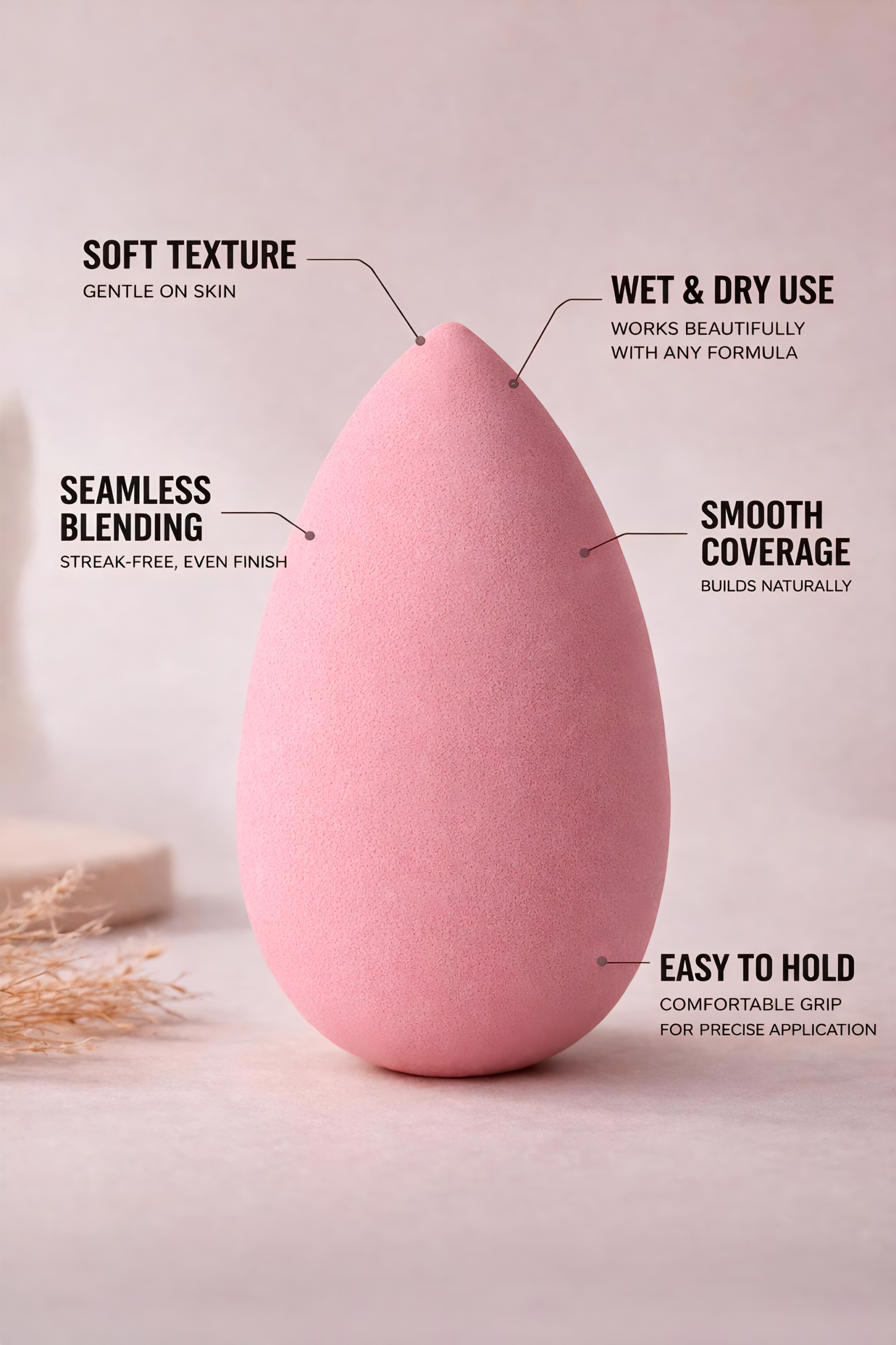 Makeup sponge with feature callouts