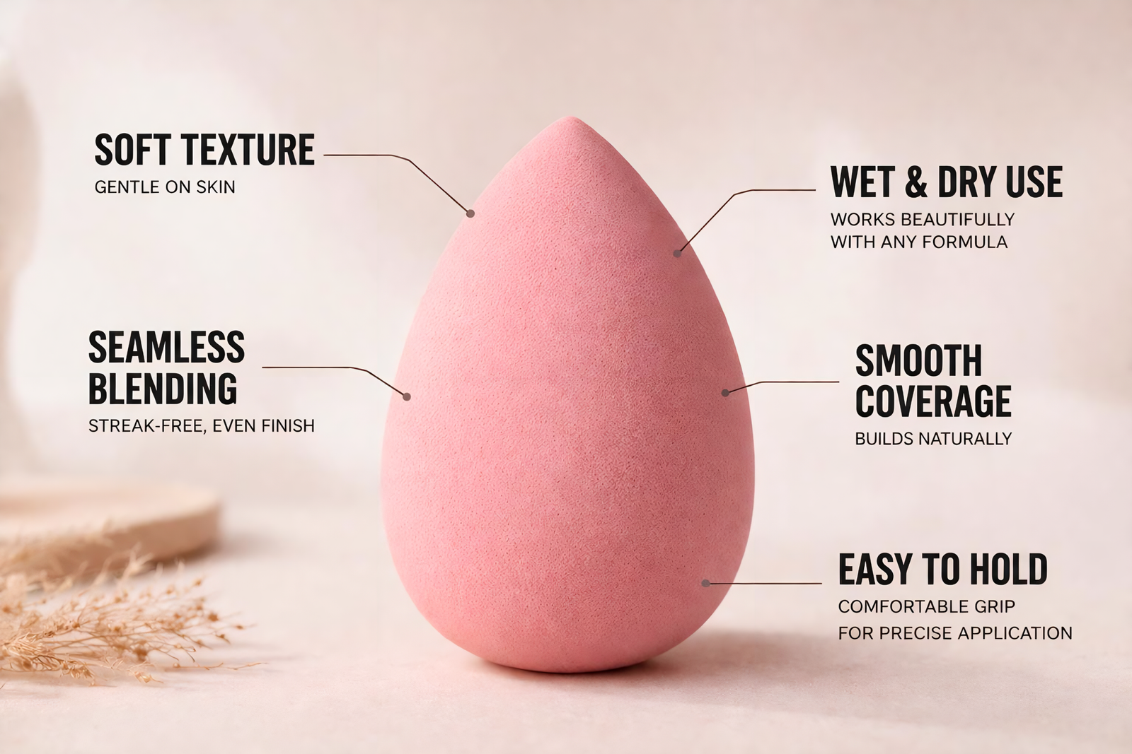 Makeup sponge with feature callouts